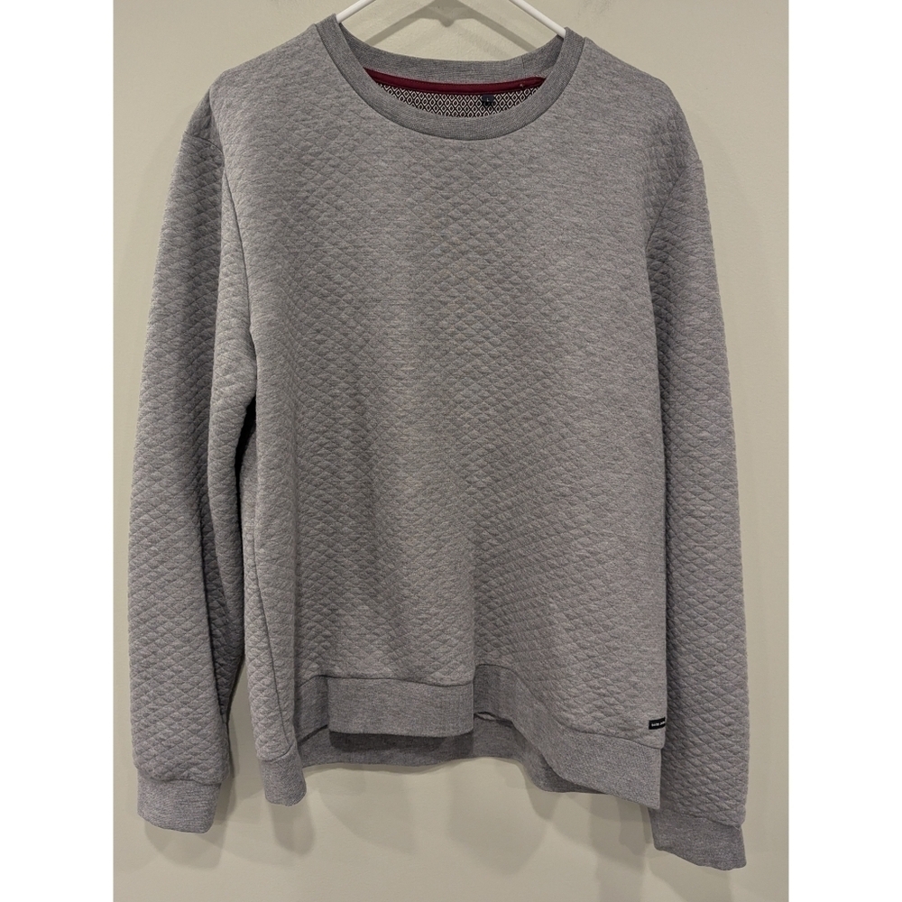 Guide London Grey Quilted Texture Crew Sweatshirt Size Large